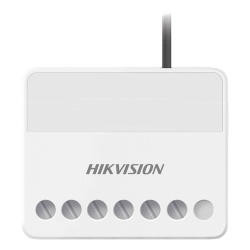 HIKVISION DS-PM1-O1L-WB Relevador Inalámbrico / 1 Entrada Alarma 24 h / 1 Salida 0-36 Vcc 5 A / 433 MHz Bidireccional / AES-128 / LED de Estado
