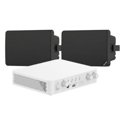 HIKVISION DS-QAE-KIT-0120BG Kit de Audio IP / Amplificador 80W / 2 Altavoces de Pared / 2 Zonas 40W / Bluetooth / 70V/100V