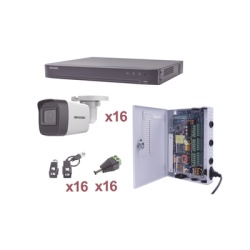 HIKVISION KH1080P16BW KIT TurboHD 1080p / DVR 16 Canales / 16 Camaras Bala (exterior 2.8 mm) / Transceptores / Conectores / Fuente de Poder Profesional