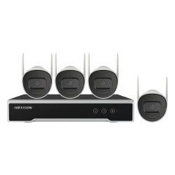 HIKVISION NK42W0H-1T(E) Kit de Videovigilancia IP Inalámbrico / NVR 4 Canales / 4 Cámaras Bala 2 Megapixel / Wi-Fi 2.4 GHz / IR 30 m (98.4 ft) / IP66 / HDD 1 TB