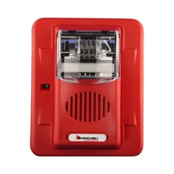 HOCHIKI HEC3-12WR Sirena Estrobo 12 Vcd Multi-Candela 15 hasta 110 cd Montaje En Pared Color Rojo Serie HEC3 (0500-05980) Hochiki