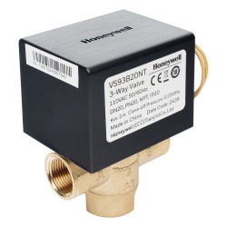 HONEYWELL BMS VS93B20NT Valvula de control electrica de 3 vias para fancoil retorno por resorte normalmente cerrada 110 V CA DN20 (3/4") conexion NPT