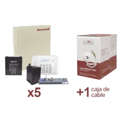 HONEYWELL HOME RESIDEO VISTA48/2204KT5 Kit de 5 paneles de control de alarma / VISTA-48LA / Hasta 48 zonas / Comunicación por línea telefónica / Batería y transformador / Cable 305 m