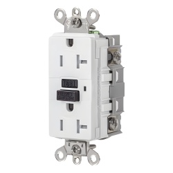 HUBBELL HUB-GFS-G5362-W Contacto GFCI 20 A 125 V / Resistente a Intemperie / A prueba de manipulaciones / Color Blanco (Nema 5-20R) / Grado Industrial.