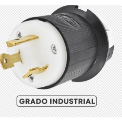 HUBBELL HUB-HBL-2611 Clavija Industrial con Bloqueo de Media Vuelta / 30 A 125 V CA / 2 Polos 3 Hilos / Color Blanco y Negro / Nema L5-30P.
