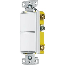 HUBBELL HUB-RCD-101W Interruptor Residencial 15 A 120-277 V con 2 Bases Unipolares Cableado lateral Color Blanco. - Img 2