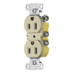 HUBBELL HUB-RR15I Contacto Duplex 15A 125V/ 2 Polos 3 Hilos / Cableado posterior y lateral / Nema 5-15R / Color Marfil. - Img 2