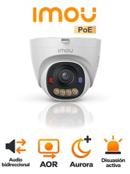 IMOU IPC-PU8EN-6T0 - Cámara Domo IP 6MP/ Lente 2.8mm/ Audio Bidireccional/ Aurora Smart Color/ Luz de Advertencia Roja & Azul/ IP67 /25 Mts IR / Soporta Micro SD Hasta 512GB/ AOR MODE