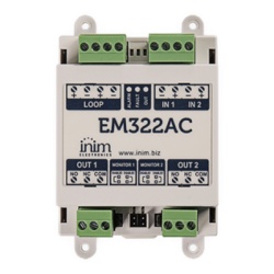 INIM ELECTRONICS EM322AC Modulo de Control | 2 Entradas Supervisadas | 2 Salidas de Rele 230 VCA | Tecnologia LoopMap | Autodireccionamiento | Aislador de cortocircuito incluido