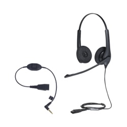 JABRA JABRAKIT KIT Diadema con cancelacion de ruido con accesorio para conexiones 3.5mm Incluye modelos BIZ-1500-DUO-QD y MOBILE-QD-35MM-SiÂ»Â¿