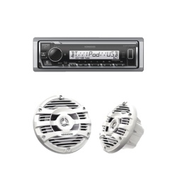JVC KENWOOD KE/1653MRW Kit de estereo con Bluetooth KMR-M332BT | mas Par de bocinas KFC-1653MRW