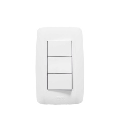 JWJ JTL-C7309 Apagador Triple Sencillo de 10 A/ 127 V CA ~ 60 Hz / Color Blanco.