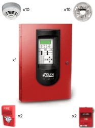 KIDDE KID1420014 KIDDE F_FX64RSPKIT10 - Panel FX 64 / 10 Detectores de Humo con Bases / 2 Estacion Manual / 2 Sirena con Estrobo