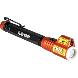 KLEIN TOOLS 560-26R Minilinterna LED / 70 Lúmenes / Láser Rojo Clase 3R / Caídas 3 m (9.8 ft) / Rango -30 a 60 °C / Anillo Fosforescente