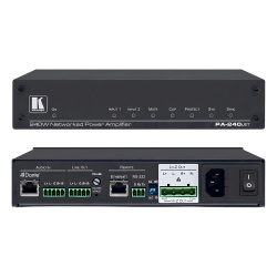 KRAMER PA-240NET Amplificador de Potencia | 240W | Dante | Hi-Z Lo-Z Seleccionable | DSP Integrado | 32 bits 96 kHz | RS-232 IP Control