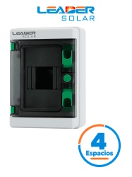 LEADER HA-4P - Caja de Distribución de 4 espacios IP65 / Uso Exterior protección UV / Ideal para Sistemas Eléctricos y Fotovoltaicos / Instalación flexible / Montaje riel din