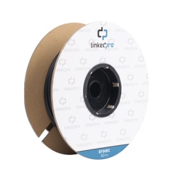 LINKEDPRO BY EPCOM EF-50-SC Carrete de Fibra Optica Monomodo con Conectores SC-SC Duplex Reforzada con Kevlar de 50 Metros (164.04 Pies) Para Instalaciones Subterraneas por Tuberia