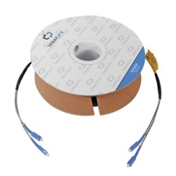 LINKEDPRO BY EPCOM EF-50M Carrete de Fibra Optica Monomodo con conectores SC-SC Duplex Reforzada con Kevlar de 50 metros