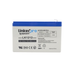 LINKEDPRO BY EPCOM LK1212 Bateria de respaldo 12 V | 12 Ah | AGM | Especial para Seguridad Electronica | UPS | Sistemas de Emergencia | Vida util 5 anos | Terminales F1 + Adaptador F2