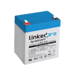 LINKEDPRO BY EPCOM LK5.512 Bateria de respaldo 12 V | 5.5 Ah | AGM | Especial para Seguridad Electronica | UPS | Sistemas de Emergencia | Vida util 5 anos | Terminales F1 + Adaptador F2