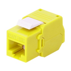 LINKEDPRO BY EPCOM LP-KJ-516-TTYE Modulo Jack Keystone Cat5e (Toolless) con Terminacion en Angulo 180 - Color Amarillo Compatible con Faceplate y Patchpanel Linkedpro