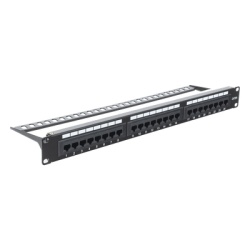 LINKEDPRO BY EPCOM LP-PP-605A Panel de Parcheo de Impacto (110) UTP de 24 Puertos Cat6A 19 Pulgadas (48.26 cm) con Barra para Organizar Cables y Espacio para Etiqueta