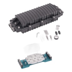 LINKEDPRO BY EPCOM LP-SCH96-2 Caja de Distribucion de Fibra Optica Horizontal Hasta 96 Empalmes Exterior IP68 2 Puertos de Entrada y Salida