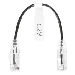 LINKEDPRO BY EPCOM LP-UT6-020-BK28 Cable de Parcheo Slim UTP Cat6 - 20 cm (7.87 Pulgadas) Negro Diametro Reducido (28 AWG)