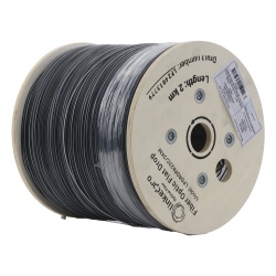 LINKEDPRO BY EPCOM LPDROPA22C/2KM Carrete de 2 km de Fibra Optica Drop Plana Interior/Exterior G.657A2 Monomodo de 2 Hilos (Bifibra) Dielectrica Forro Negro (No Soporta Conectores Mecanicos)