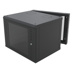 LINKEDPRO BY EPCOM SR-1912-GAP-V4 Gabinete Abatible de Pared (Con Marco Trasero) con Rack 19" de 12 Unidades. Ventana de Cristal Templado.