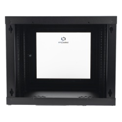 LINKEDPRO SR1909LH3GA Gabinete de Pared con Puerta de Cristal Templado 455 mm de Profundidad 9U Rack de 19 Acero Reforzado