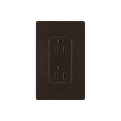 LUTRON ELECTRONICS CAR-15-BR-S Tomacorriente duplex de 15 A y 125 V color cafe linea Claro para combinar con controles y placas Lutron de estilo Designer