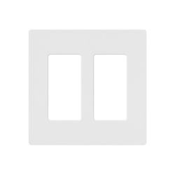 LUTRON ELECTRONICS CW2WH Placa de pared Claro de 2 espacios sin tornillos visibles color blanco brillante para atenuadores apagadores y controles Pico Lutron