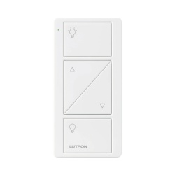 LUTRON ELECTRONICS PJ22BRLGWHL01 Control remoto PICO 3 botones encender/apagar subir/bajar intensidad color blanco complemente con un atenuador Caseta RA2 RadioRa2.