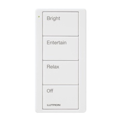 LUTRON ELECTRONICS PJ24BGWHP03 Control remoto inalambrico Pico de 4 botones para escenas predefinidas blanco