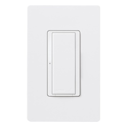 LUTRON ELECTRONICS RRD8ANSWH Interruptor electronico Maestro de encendido/apagado 8 A en iluminacion y motores de 1/4 HP 120 V un polo o multilocalizacion requiere neutro para RadioRA 2 y RA2 Select