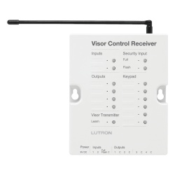 LUTRON ELECTRONICS RRDVCRXWH Receptor de control de visera para RadioRA 2 con 4 salidas de contacto seco para puertas de garaje o portones y entrada de seguridad color blanco