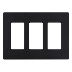 LUTRON ELECTRONICS SC-3-MN Placa de pared Satin Colors de 3 espacios sin tornillos visibles acabado satinado color Midnight para atenuadores apagadores y accesorios Lutron de apertura Designer