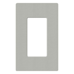 LUTRON ELECTRONICS SC1PB Placa de pared de 1 espacio para atenuador apagador o control inalambrico Lutron linea Claro sin tornillos visibles