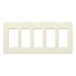 LUTRON ELECTRONICS SC5BI Placa de pared 3 espacios color blanco para atenuador (dimmer) switch o control remoto PICO inalambrico.