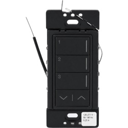 LUTRON RADIORA 3 RRSTW3RLMN Teclado de escenas Sunnata de 3 botones con funciones de subir y bajar comunicacion inalambrica Clear Connect 120-277 V satinado color Medianoche para sistema RadioRA 3