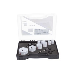 MAKITA D-21870 Kit de broca sierras (3/4 - 2 1/4 in) incluye 6 piezas de broca sierras 2 adaptadores y resorte de expulsion.