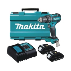 MAKITA DHP-485-SYE Rotomartillo/Taladro Inalambrico (1/2") de 1 900 RPM 18Vcc Torque 50 N.m. Incluye 2 Bat. (1.5Ah) y Cargardor. SIN CARBONES.