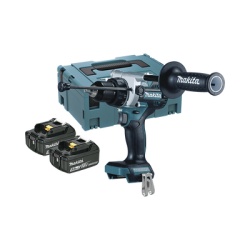 MAKITA DHP-486-RTJ Taladro combinado BL 18 V LXT 5.0 Ah 130 Nm. Incluye 2 baterias 5.0 Ah cargador rapido y maletin Makpac.