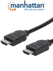 MANHATTAN MAN2760002 MANHATTAN 323215- Cable HDMI de Alta Velocidad de 2 Metros/ Resolucion 4k30Hz/ Soporta 3D y Canal de Ethernet de 100 Mbps/ Soporta Canal de Retorno de Audio (ARC)/ Blindado para R