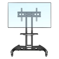 NB-EPCOM AVA1500601PNB Soporte de Pantalla con Ruedas AVA1500601PNB / Compatible con Monitores de 32" a 75" / VESA 200x200 a 600x400 mm / Carga 45.5 kg (100 lbs) / Altura Ajustable 1120-1520 mm / Base