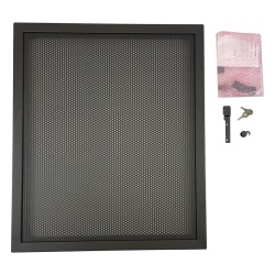 NOTIFIER EQDR-B4 Puerta ventilada de acero calibre 16 para gabinete EQ Series de 2 niveles (tamano B) color negro para caja trasera EQBB-B4 de NOTIFIER