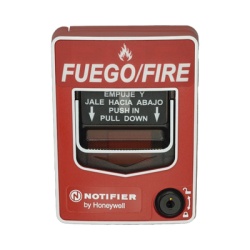 NOTIFIER NBG-12WLSP Estacion manual de pull inalambrica direccionable de doble accion con reset por llave malla SWIFT y protocolo FlashScan texto en espanol