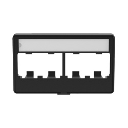 PANDUIT CFFPL4BL Placa de Mobiliario Modular Estandar Salidas Para 4 Puertos Mini-Com Con Espacio Para Etiquetas Color Negro