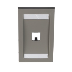PANDUIT CFPE1IGY Placa de Pared Vertical Ejecutiva Salida Para 1 Puerto Mini-Com Con Espacios Para Etiquetas Color Gris